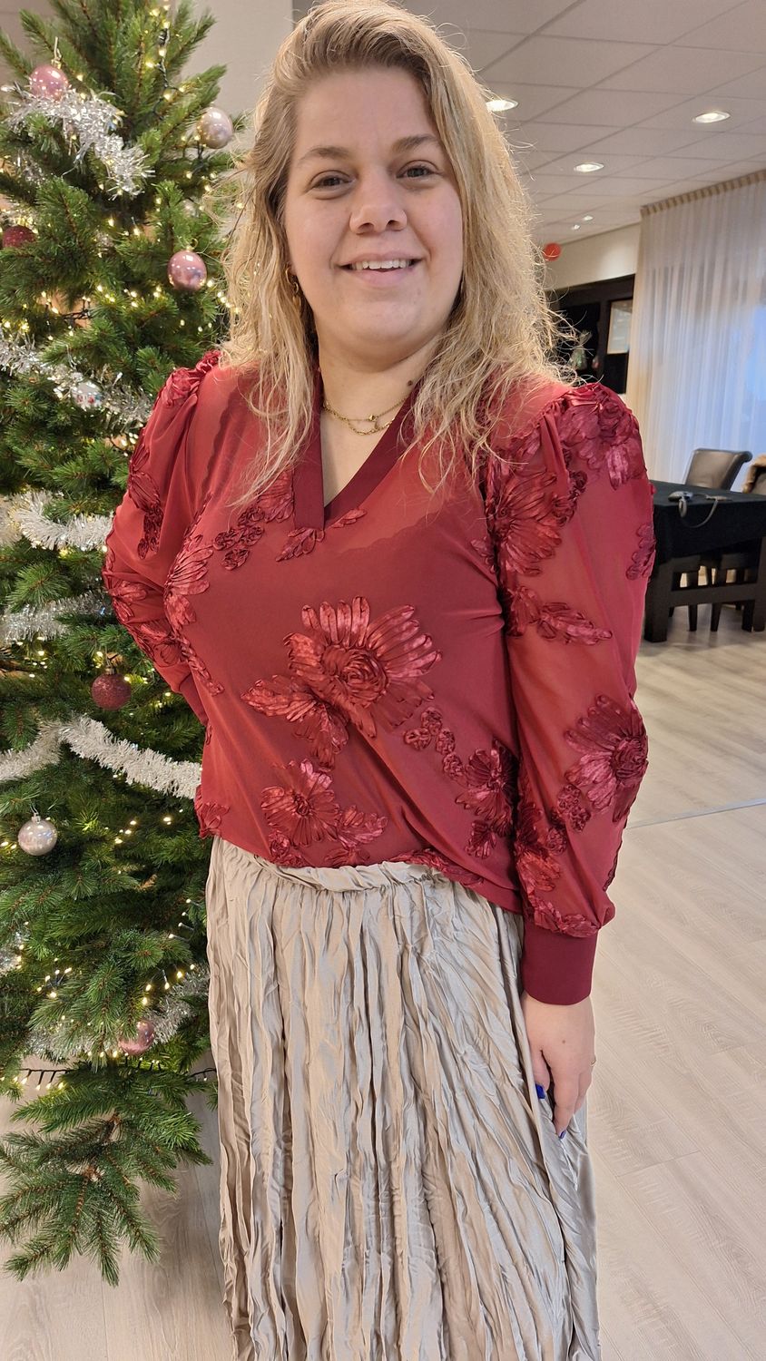 Voile blouse bordeaux