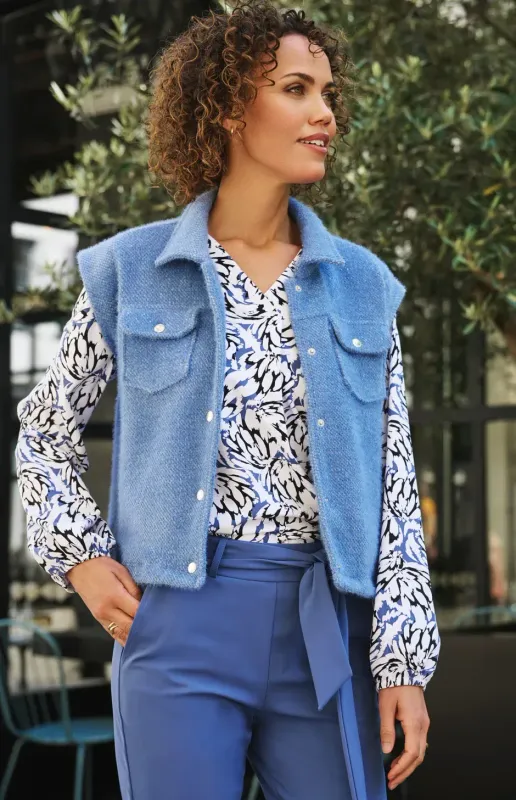 Travel Blouse Merel Offwhite Navy 254