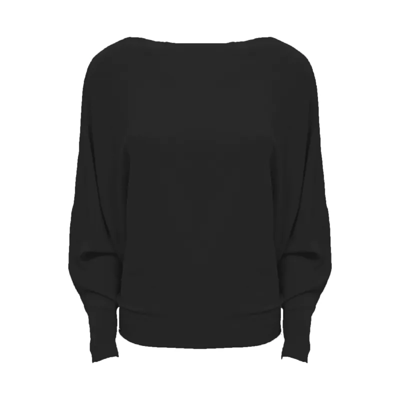 Vleermuis mouw trui zwart