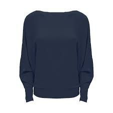 Vleermuis mouw trui donker blauw