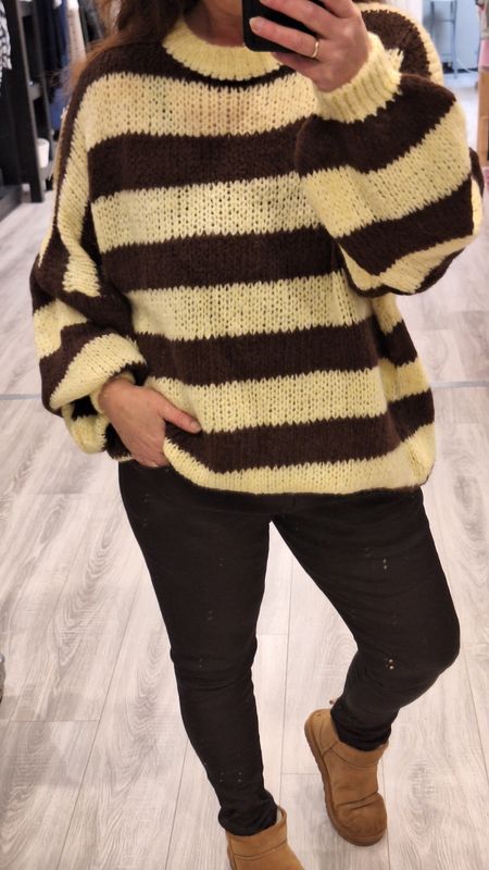 Trui streep Lola geel bruin