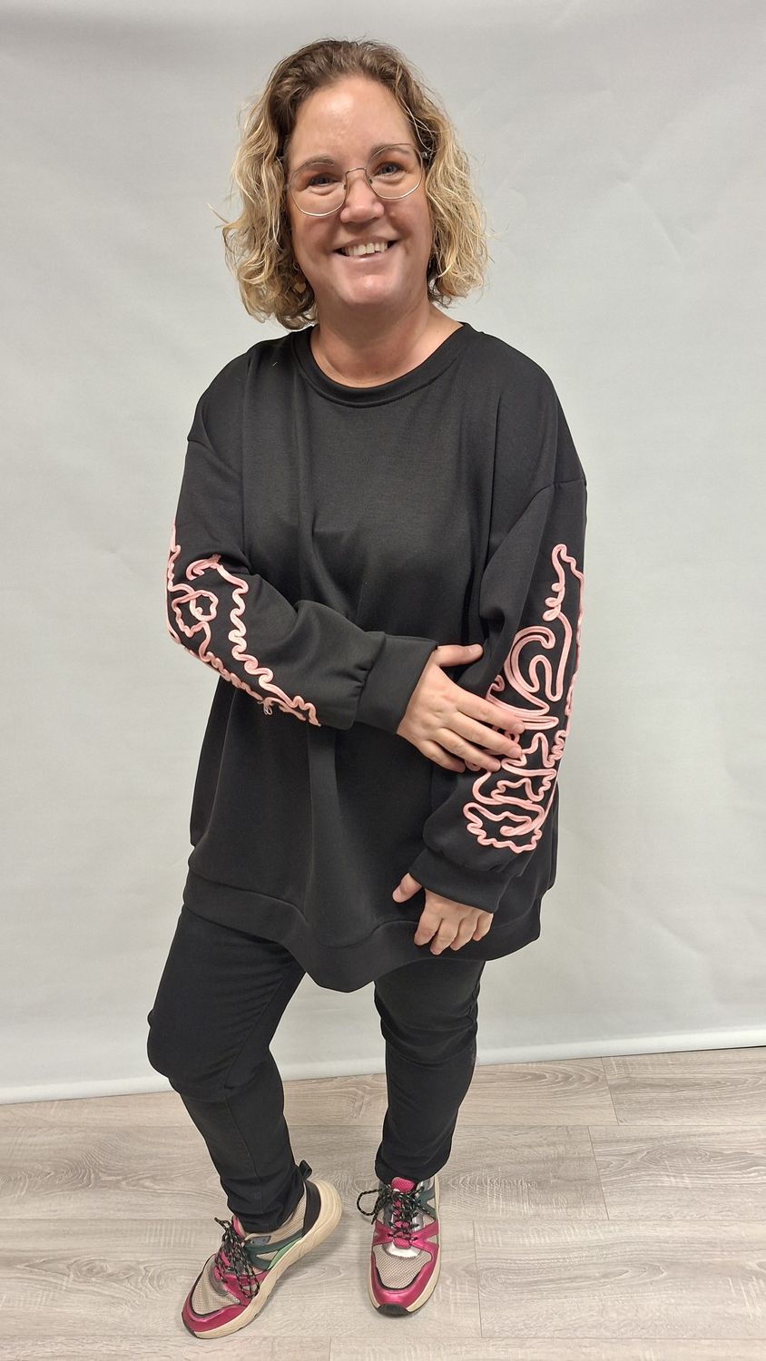 Sweater Borduur zwart