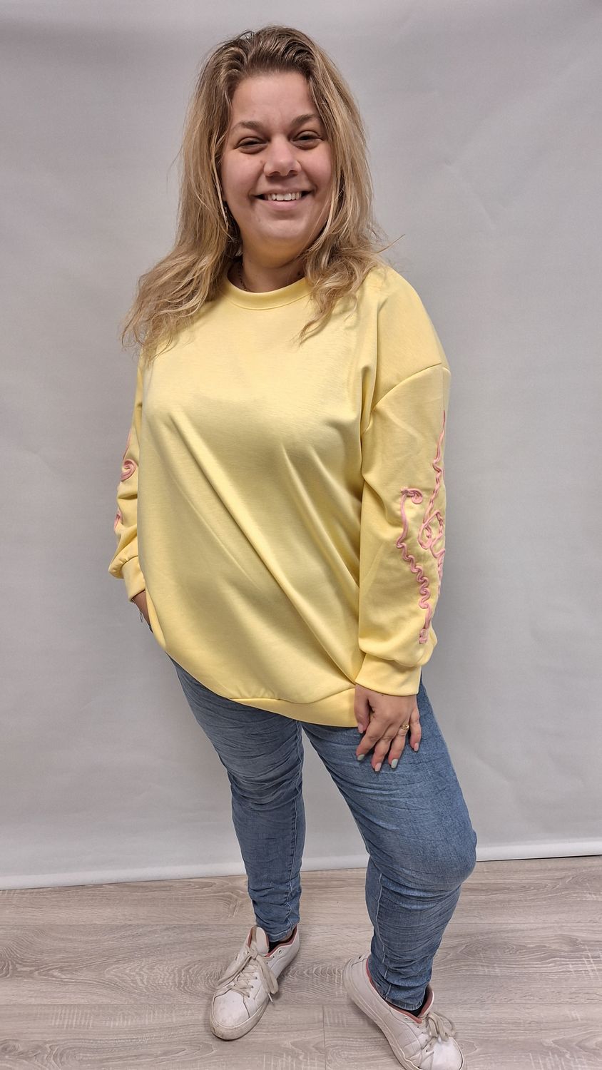 Sweater Borduur geel