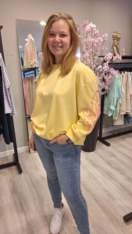 Sweater Borduur geel