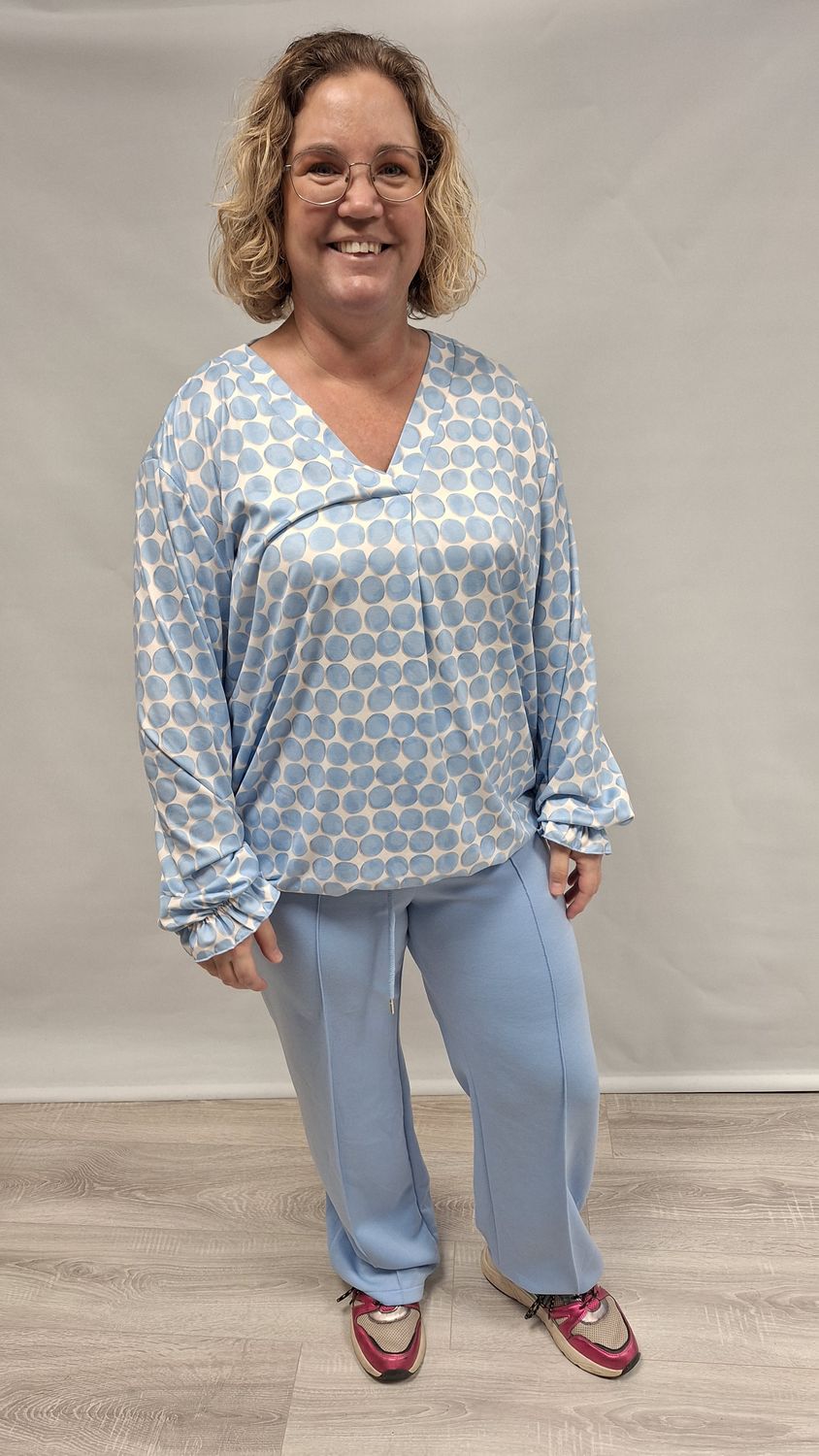 Broek wijde pijp licht blauw