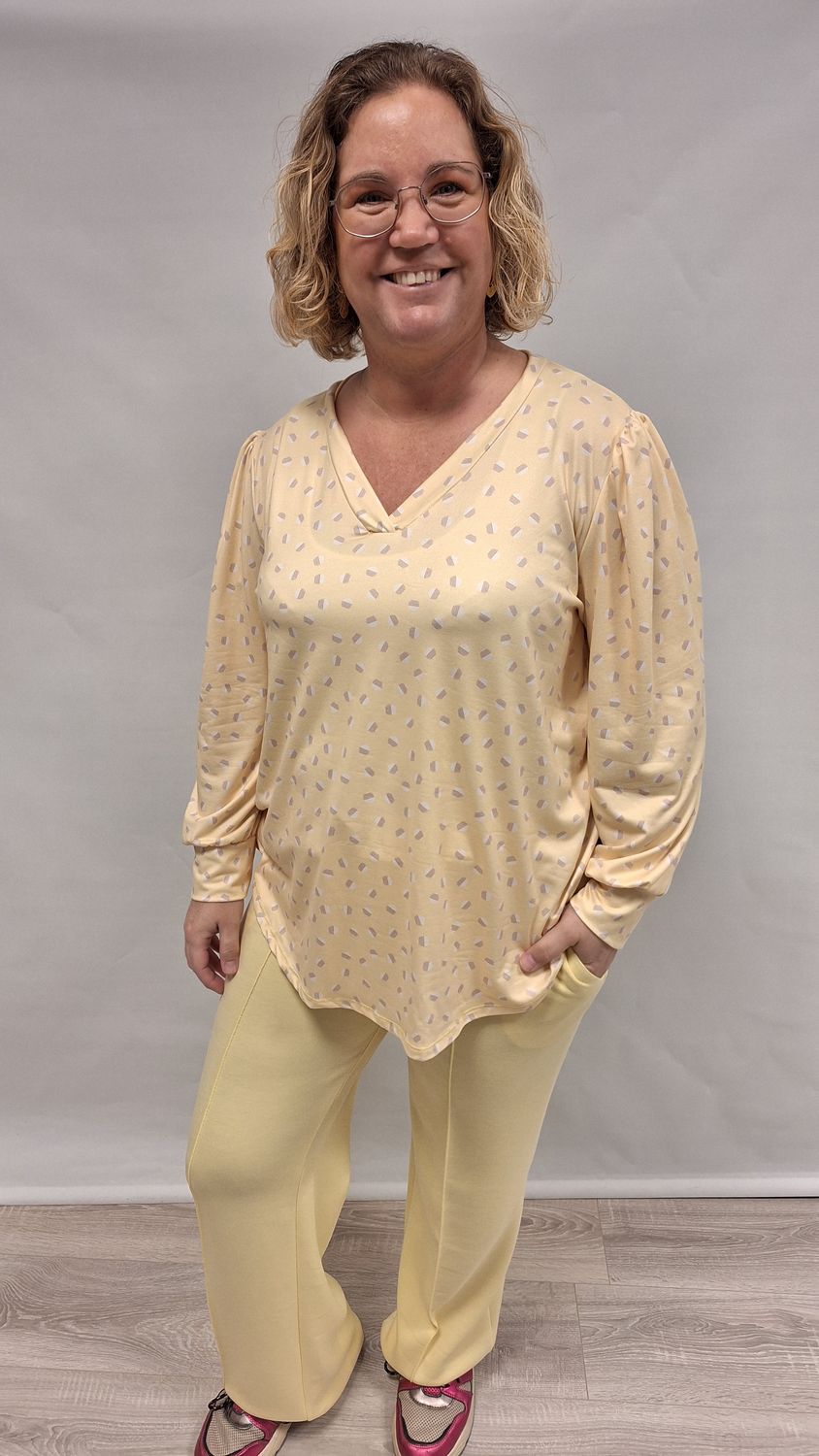 Broek wijde pijp geel