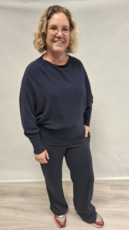 Broek wijde pijp donker blauw