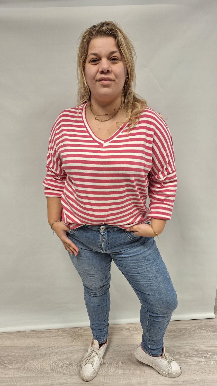 Top streep hard roze