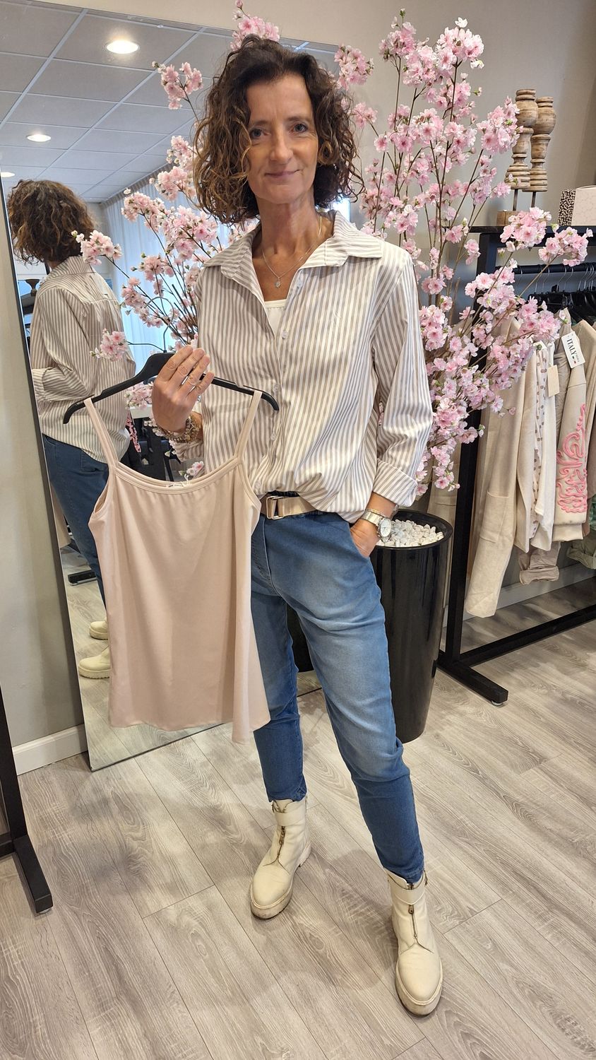 Travelstof Hemd taupe-beige