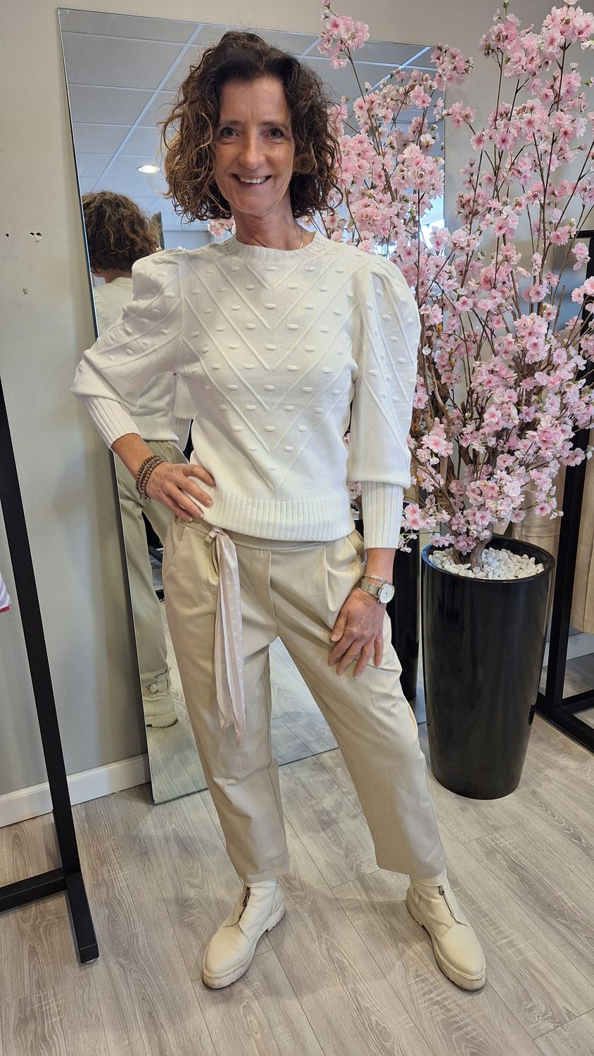 Pof mouw Trui Offwhite