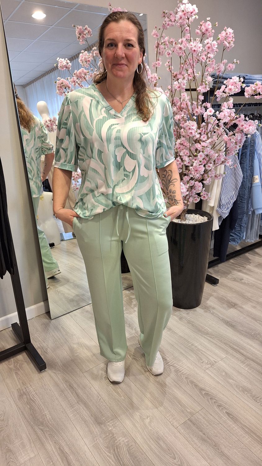 Broek wijde pijp mint