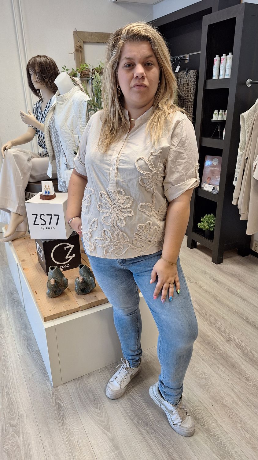 Linnen blouse fay beige