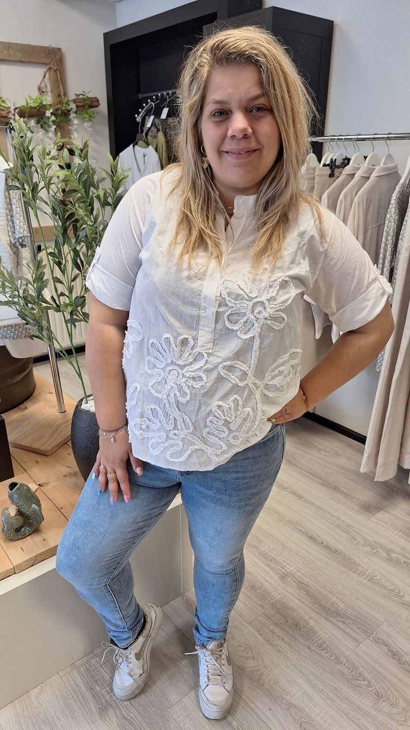 Linnen blouse Fay wit