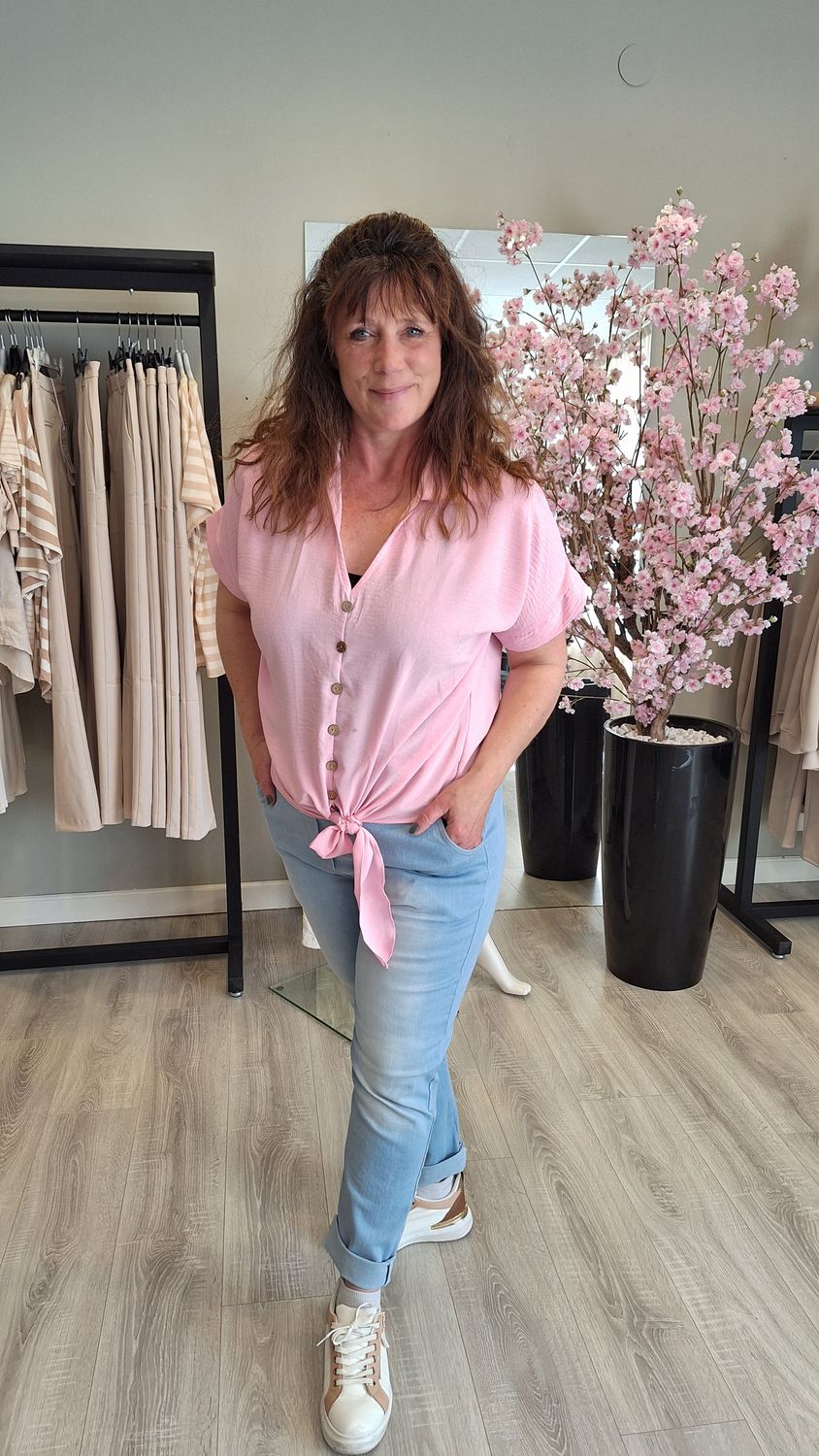 Blouse Knoop roze