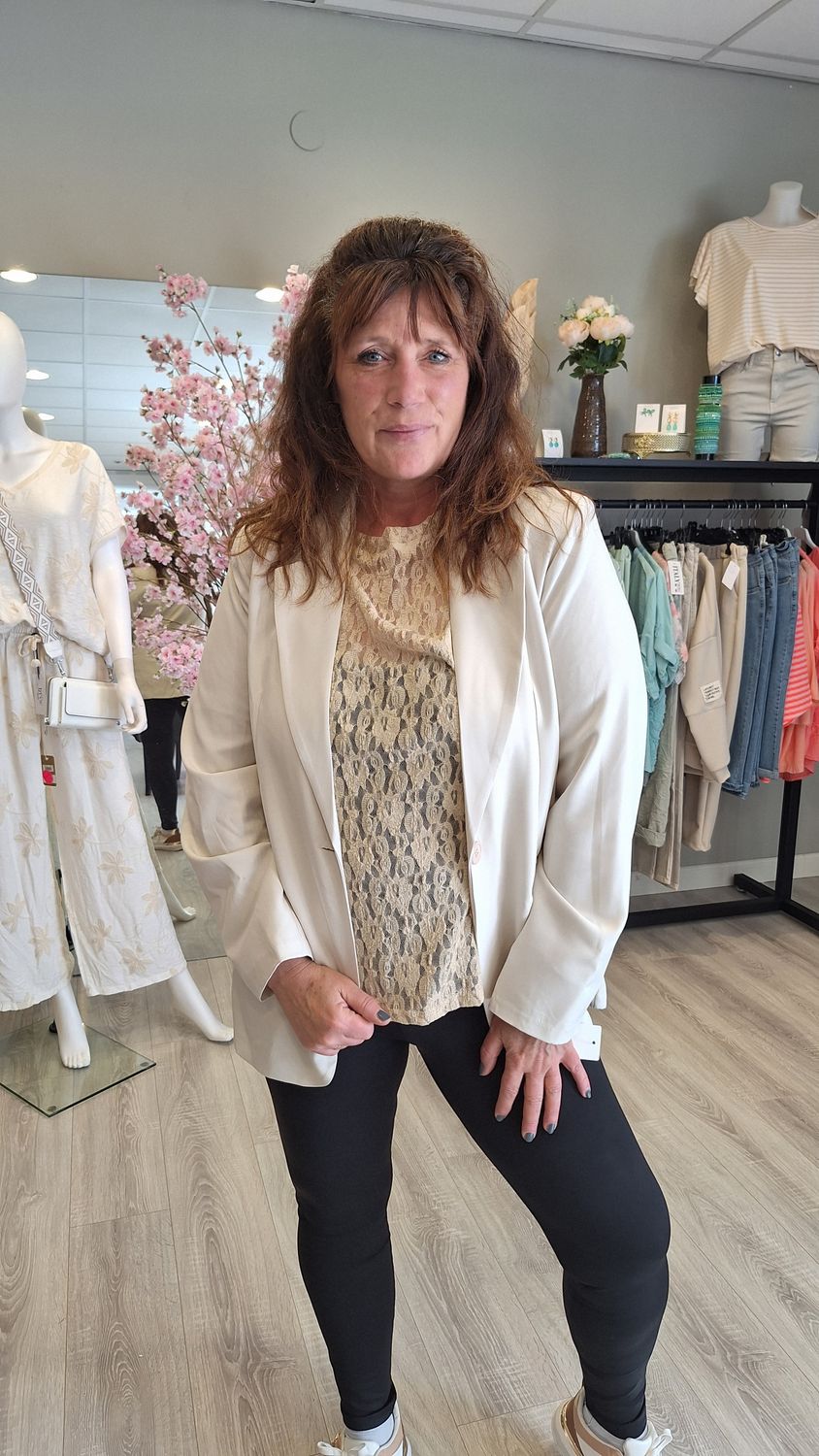 Blazer beige one en plus size