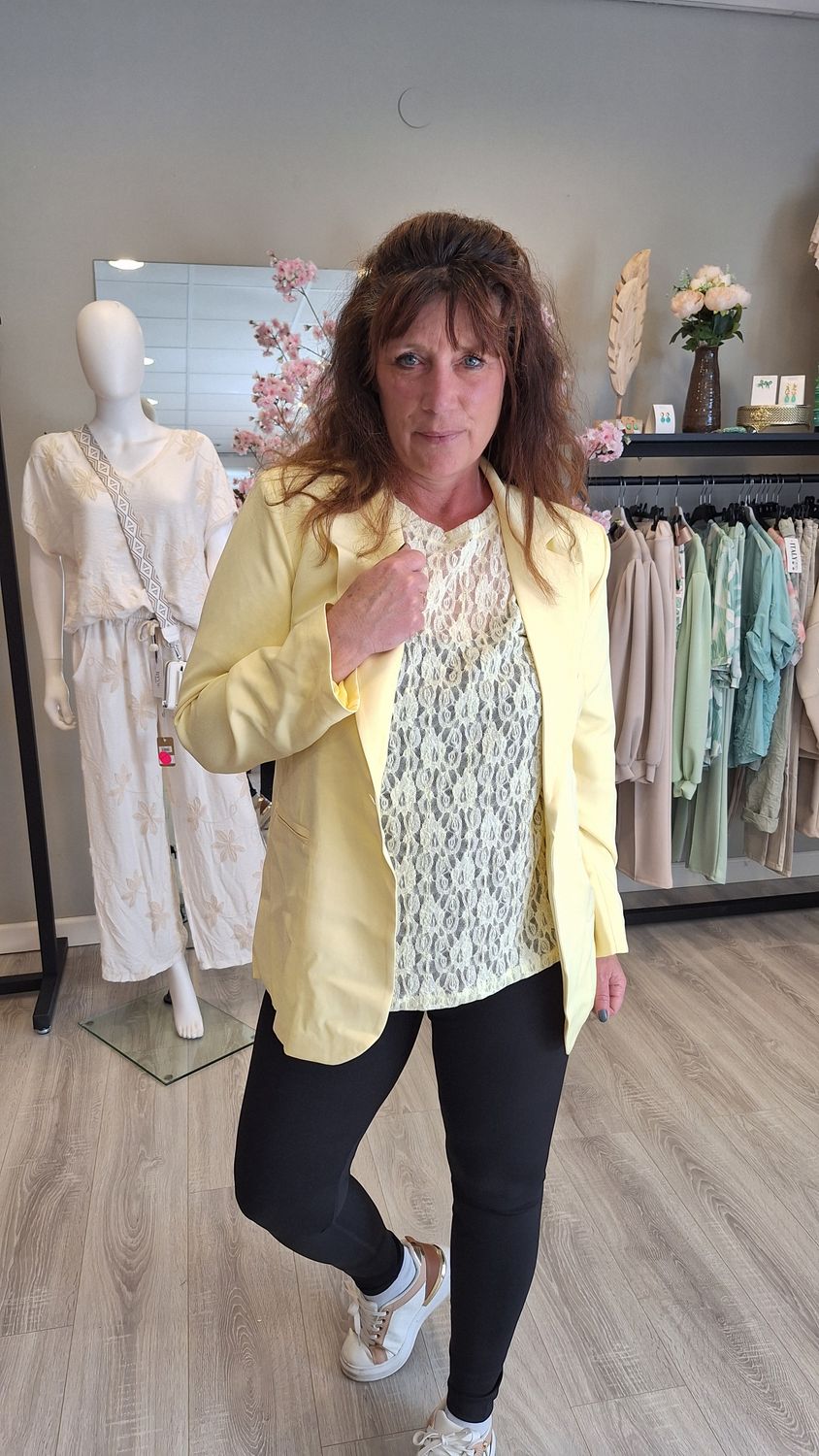 Blazer geel one en plus size