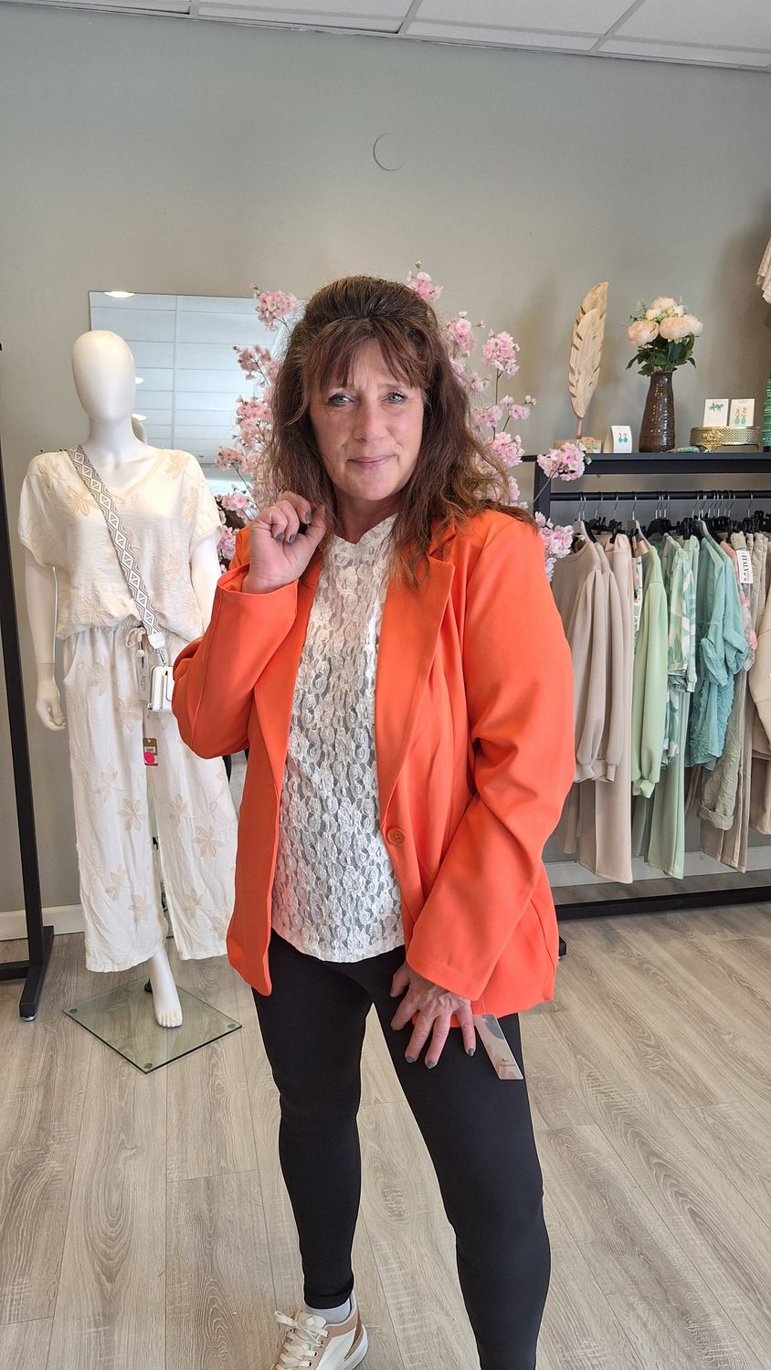 Blazer oranje one en plus size