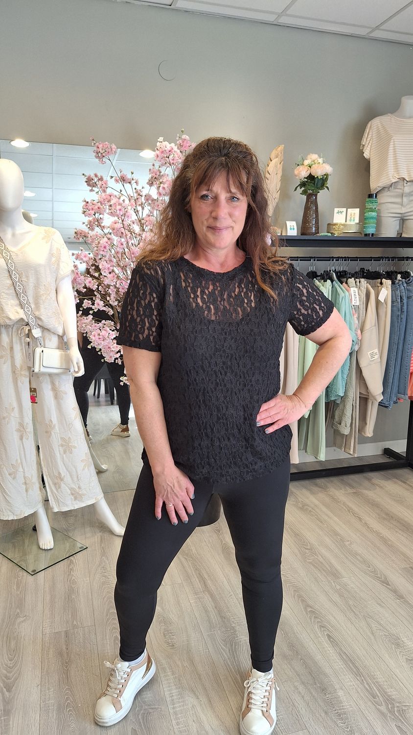 Lace top zwart