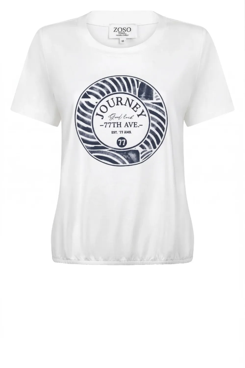 T-Shirt Journey White Summer Navy 262