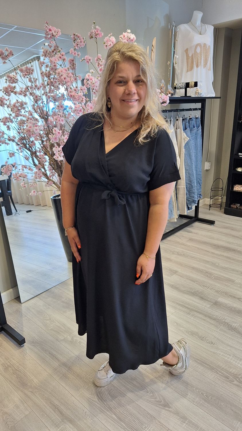 Jurk met overslag zwart