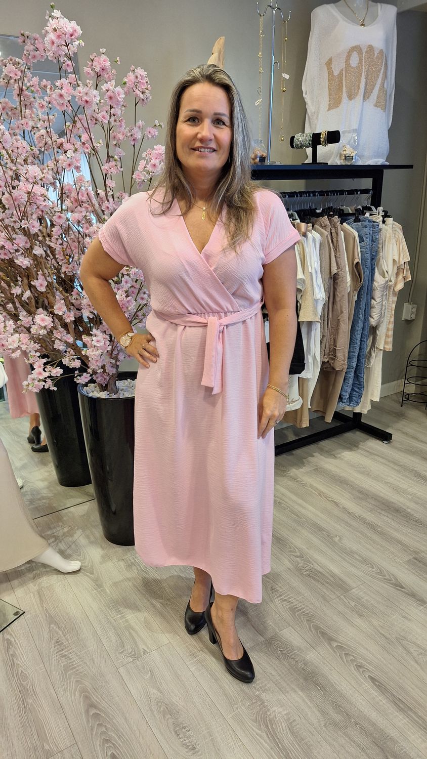 Jurk met overslag roze