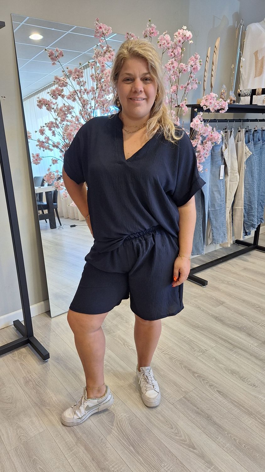 2 delig setje Mara donker blauw