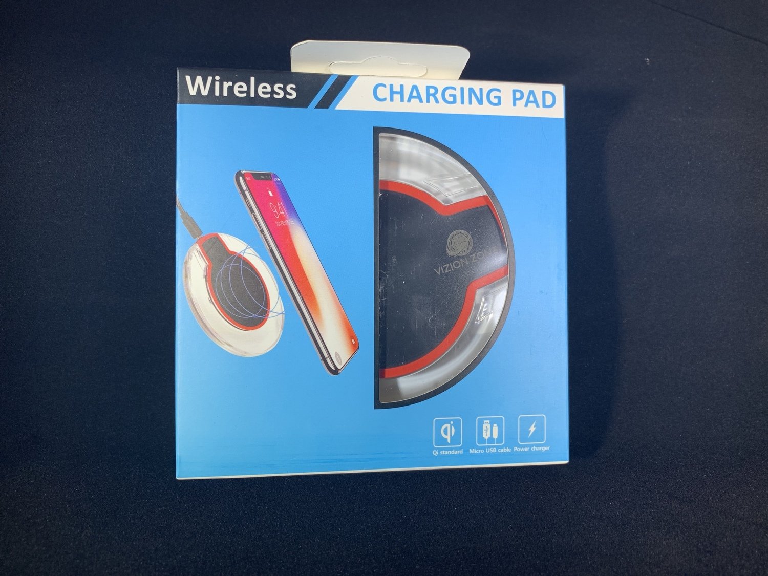 Vizion Zone Qi Wireless Charging Pad ( Black )