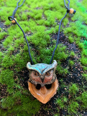 “Wisdom” - Owl Walnut Necklace
