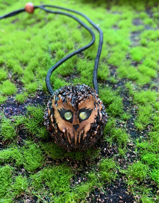 “Hoot” - Owl Walnut Necklace