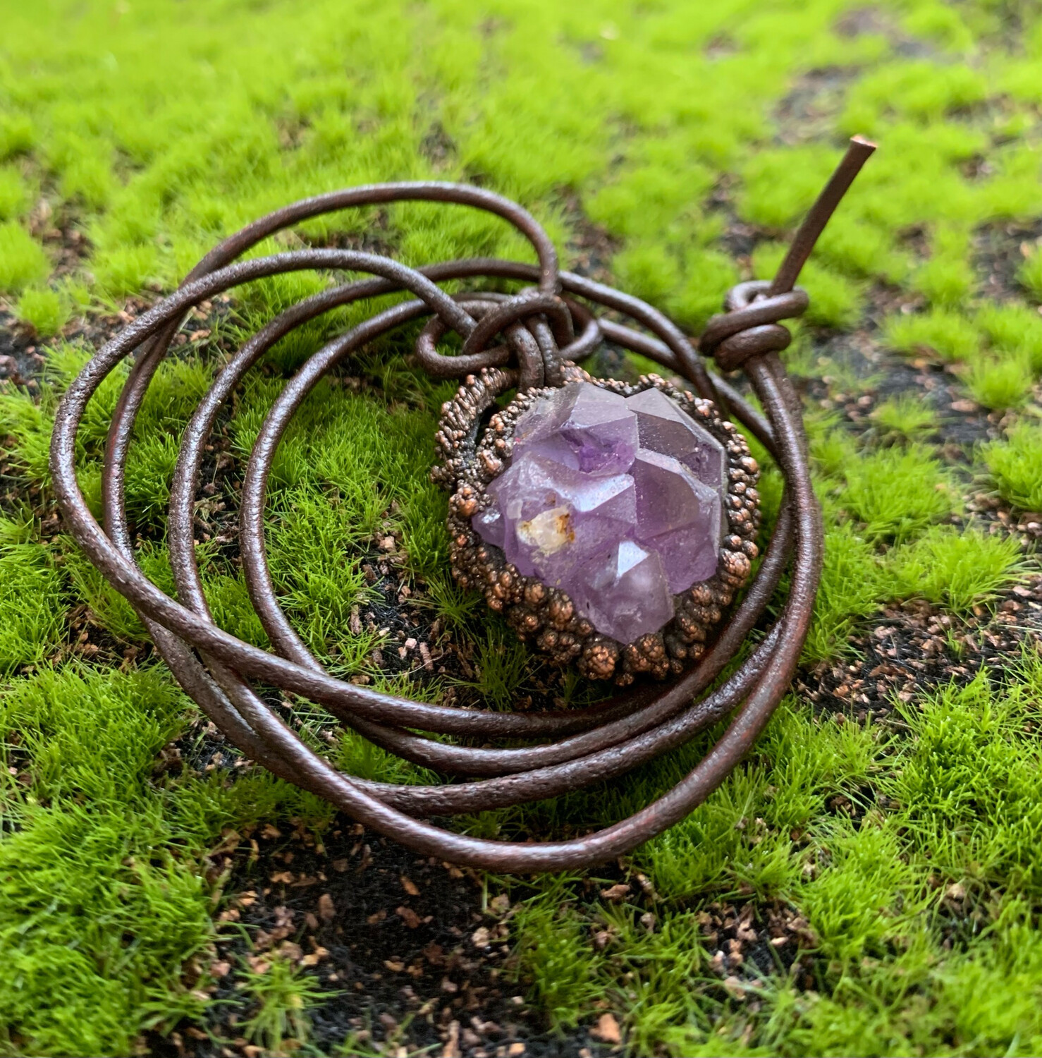 Electro-Formed Copper & Amethyst Necklace