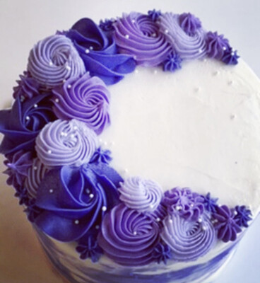  Semi Custom Half Moon Rosette Cake (6 Or 8 Inch)
