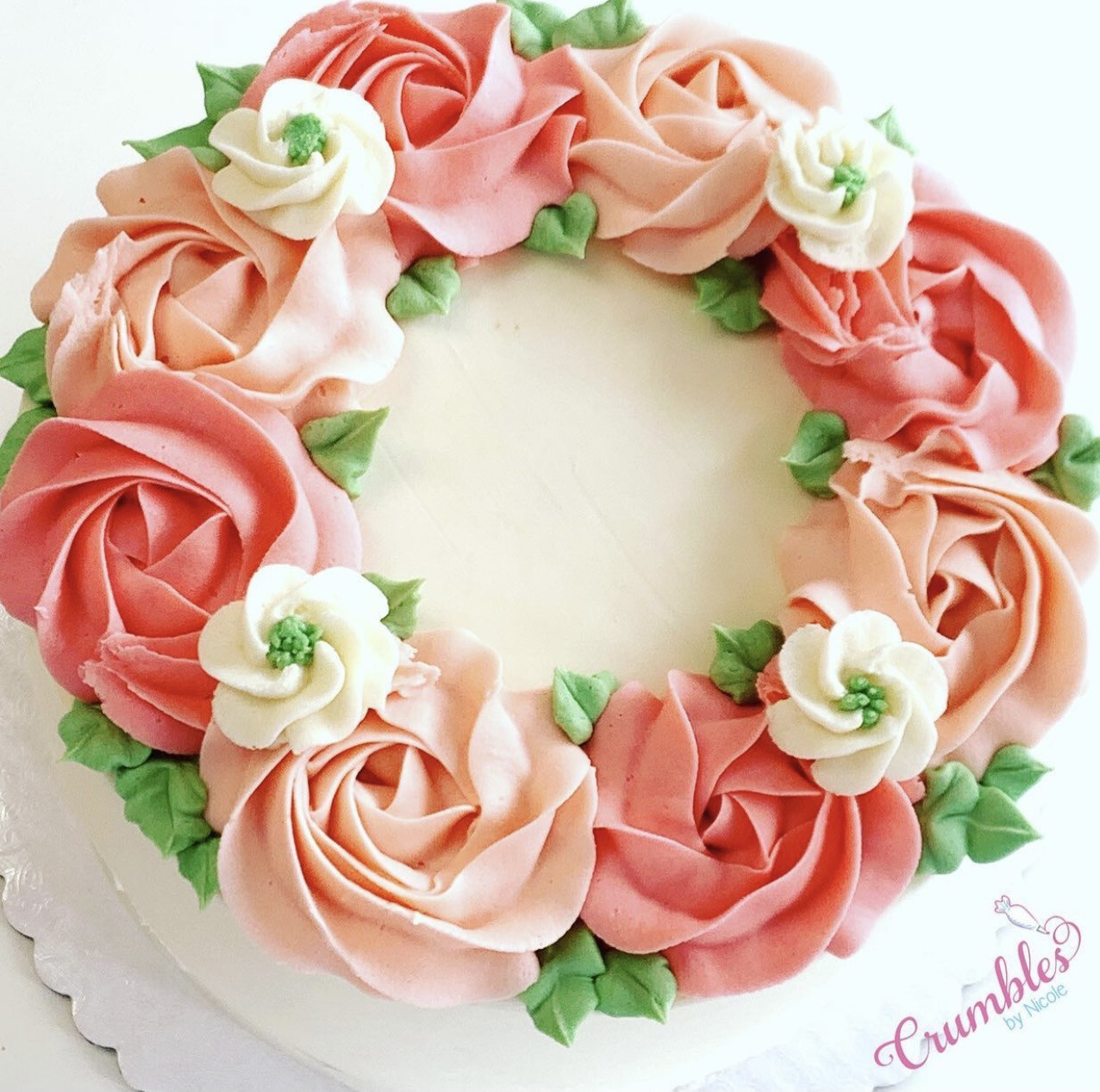  Semi Custom Rosette Ring Cake (6 Or 8 Inch)