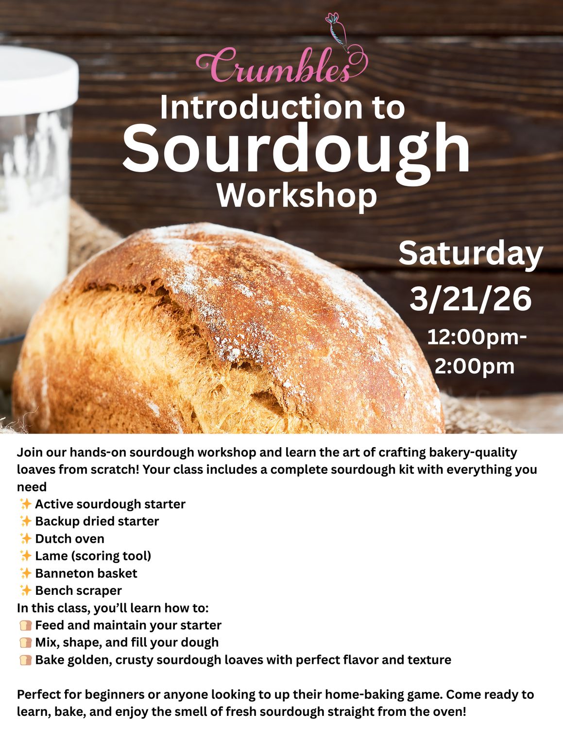 Sourdough Workshop 3/21/26