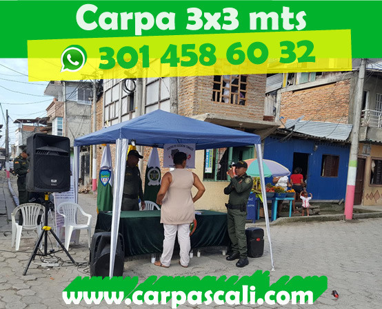 CARPA TOLDO PARASOL DE 3X3 POLIETILENO AZUL