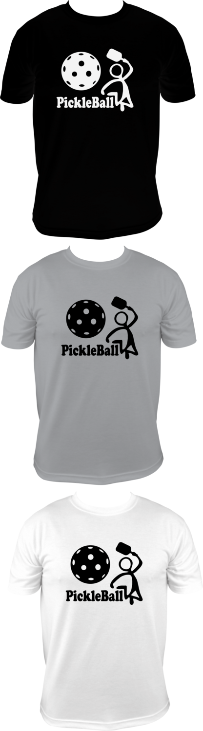 PICKLEBALL - PICKLE FIGURE FULL FRONT DESIGN - UNISEX COTTON /MOISTURE WICKING T-SHIRTS