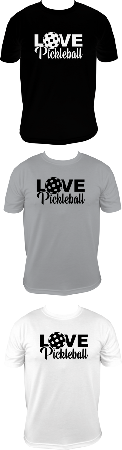PICKLEBALL - LOVE PICKLEBALL FULL FRONT DESIGN - UNISEX COTTON /MOISTURE WICKING T-SHIRTS
