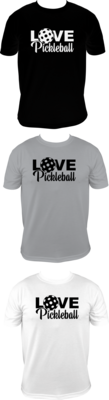 PICKLEBALL - LOVE PICKLEBALL FULL FRONT DESIGN - UNISEX COTTON /MOISTURE WICKING T-SHIRTS