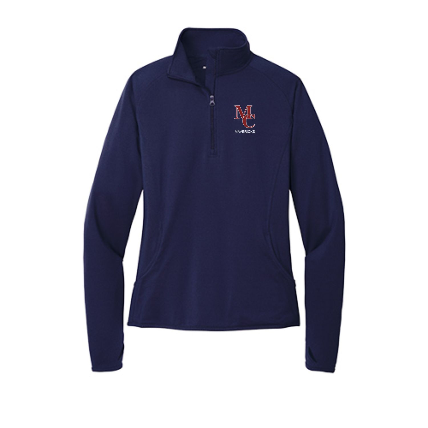 MC EMBROIDERED WOMENS CUT QUARTER ZIP