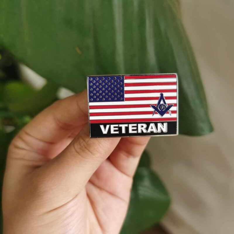 Large Masonic Veteran Pin