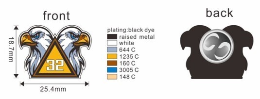 32 Degree Eagle Head Lapel Pin