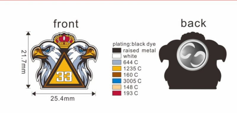 33 Degree Eagle Head Lapel Pin