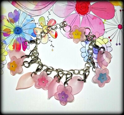 Blush Pink Flower Charm Bracelet