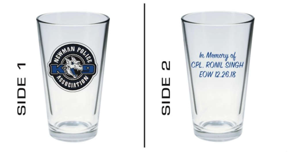 **LIMITED EDITION** IN MEMORY OF CPL. SINGH K9 Glass