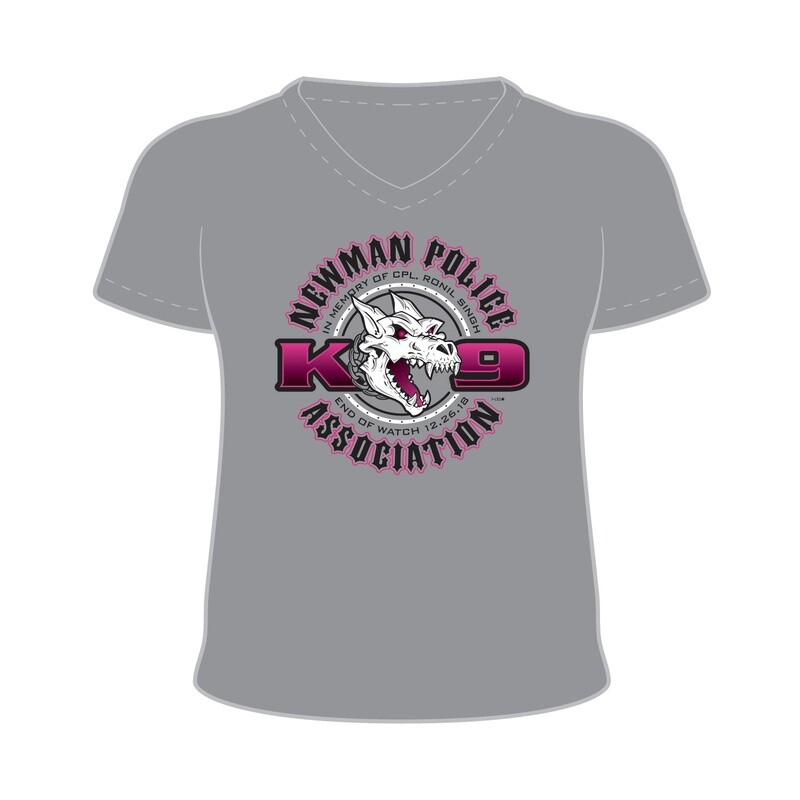 **LIMITED EDITION** Women&#39;s K9 T-Shirt Gray &amp; Pink