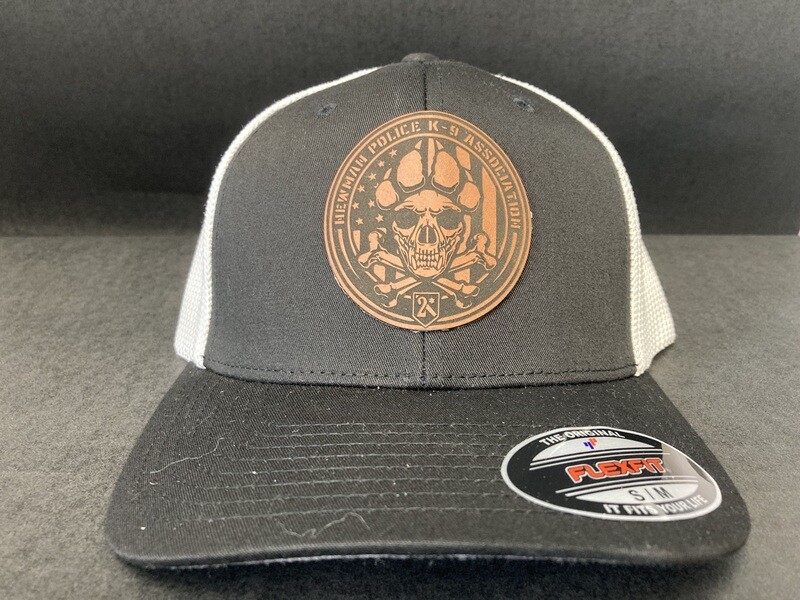 *NEW* BLACK AND WHITE W/LEATHER PATCH HAT