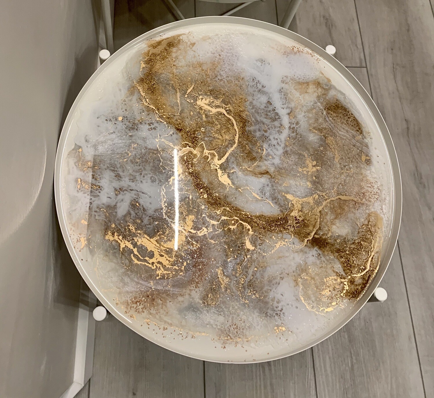 Tray Table White With Rose Gold, Silver &amp; White