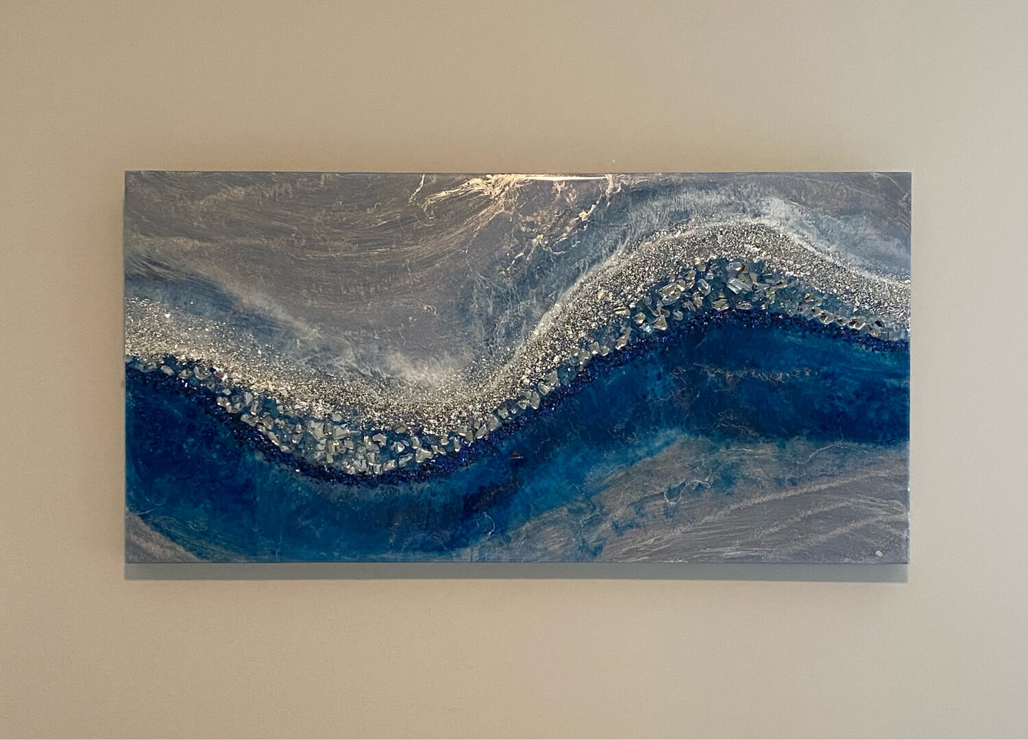 Mystique, 36”x24” Resin & Crushed Glass