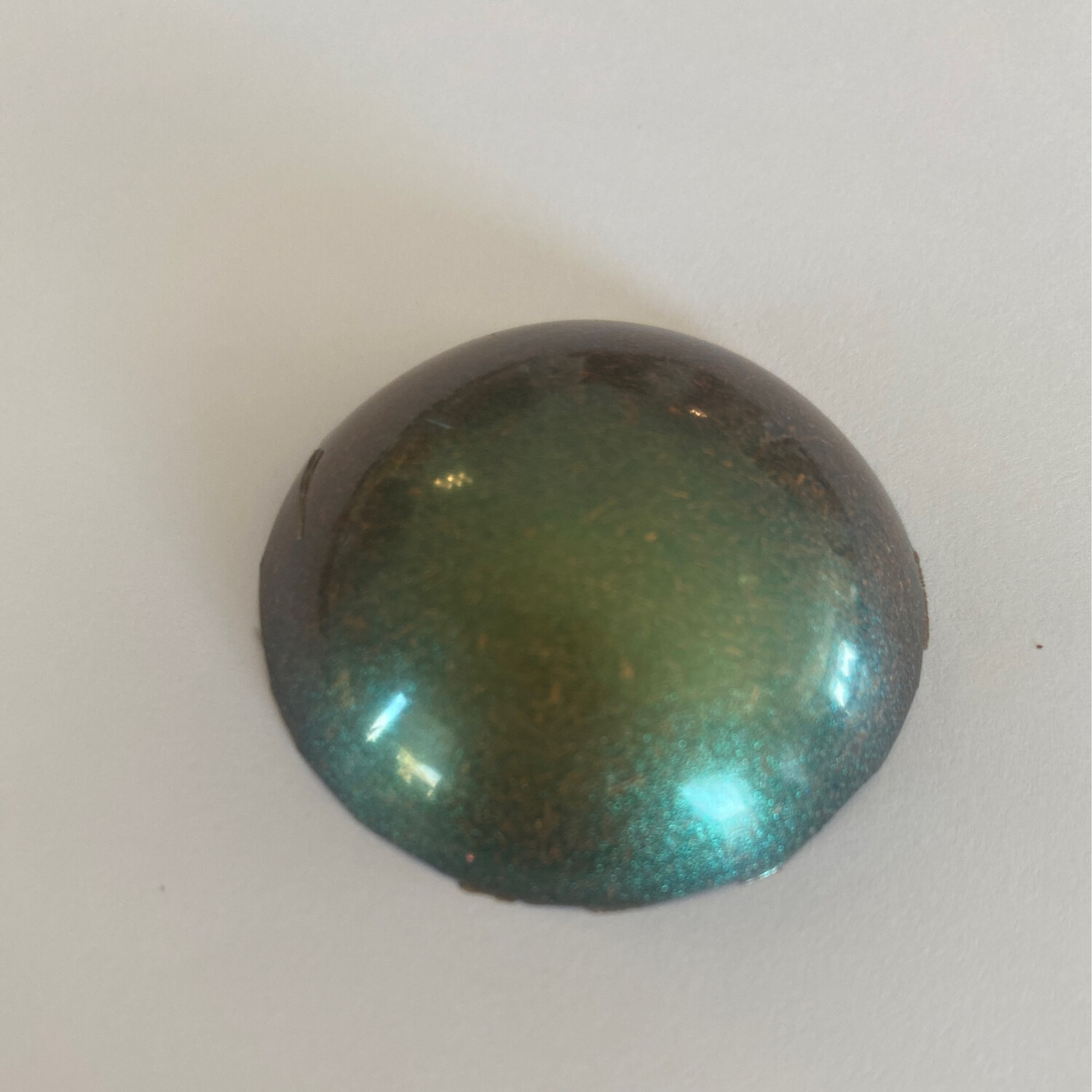 Orgonite 1/4 Sphere/Dome, 1 1/2” diam Green Chameleon