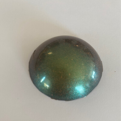 Orgonite 1/4 Sphere, 1 1/2” diam Green Chameleon 