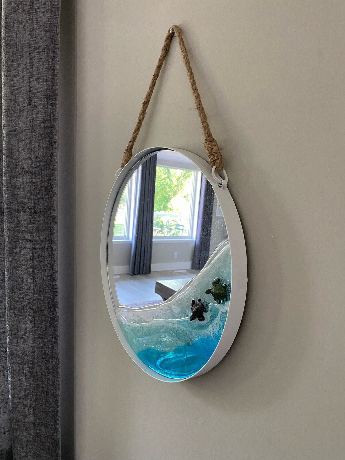 Mirror With Resin Beach Wave 16” SOLD